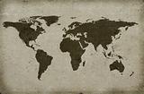 grungy textured world map