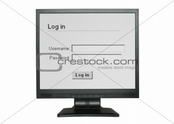 Log in screen