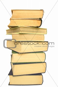 stack of yellowed books