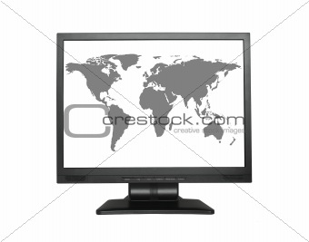 World map in wide LCD screen