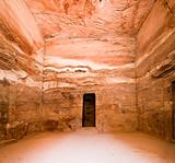 Treasury temple inside detail in Petra
