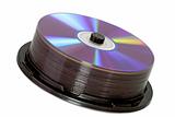 Shiny DVDs on a spindle