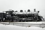 Locomotive in snowstorm