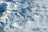 Aerial of Snowcapped Rockies