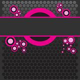 Bright colored pink banner with retro halftone dots
