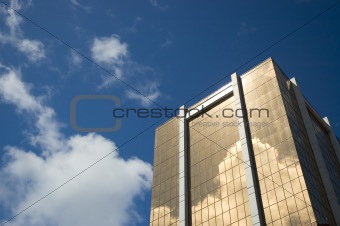 Golden skyscraper - symbol of financial success