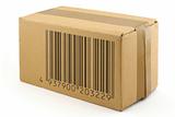 cardboard box with fake bar code