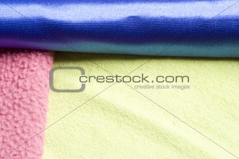 Yellow, pink and blue blanket