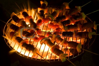 grilled satay or skewers beef kebab