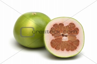 fresh pomelo on white background