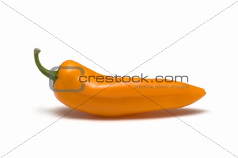 sweet orange paprika on white background