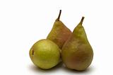 pears on white background