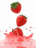 falling strawberries