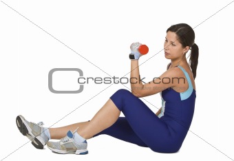 Woman doing a barbell exercise