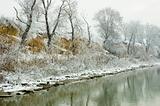 winter Danube river bank landscape
