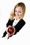 Business woman with apple