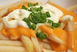 Cheese Fries with Sauce, Mayonaise and Spring Onions