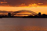 Golden Sunset behind Sydney Harbor Bridge