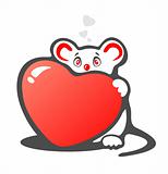 timid mouse and heart