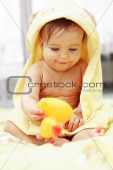 Cute baby after bath