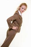 Woman in brown business suit