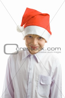 Christmas boy in a red hat