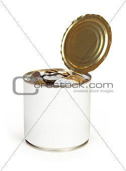 Money of jar isolated on white background