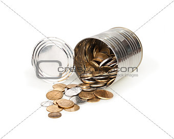 Money of jar isolated on white background