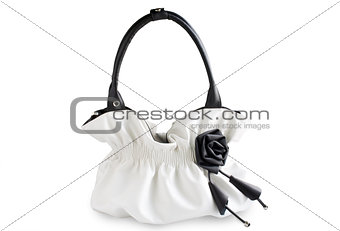 Elegant woman bag on white