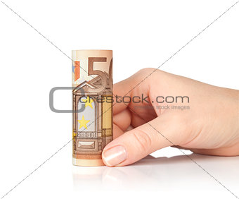 Roll of euro banknotes