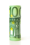 Roll of euro banknotes