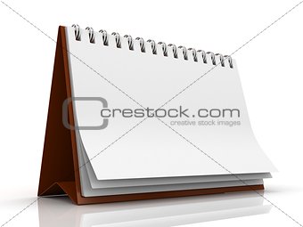 Desk calendar isolated on white background