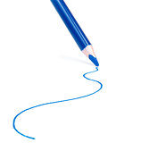 blue pencil with line over white background pencil with line over white background