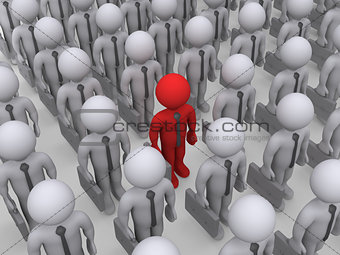 Different businessman in a crowd of others