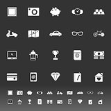 The useful collection icons on gray background