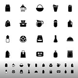 Variety food package icons on white background