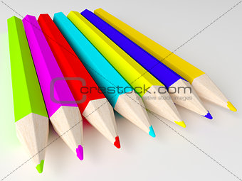 different colors Pencils