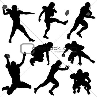 Silhouettes American Football Players