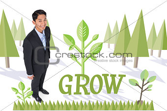 Grow against forest with trees