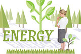 Energy against forest with trees