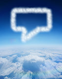 Composite image of cloud in shape of speech bubble
