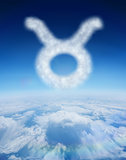 Composite image of cloud in shape of taurus star sign