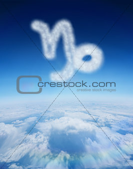 Composite image of cloud in shape of capricorn star sign