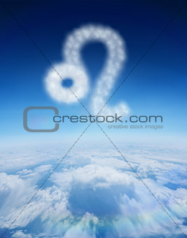 Composite image of cloud in shape of leo star sign