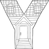 Outlined Letter Y House