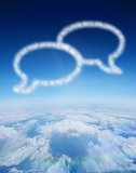 Composite image of cloud in shape of speech bubbles