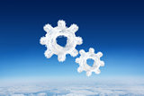 Composite image of cloud cog and wheel