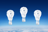Composite image of cloud light bulbs