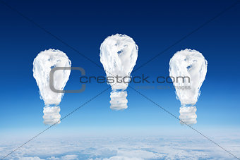 Composite image of cloud light bulbs