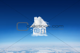 Composite image of cloud house